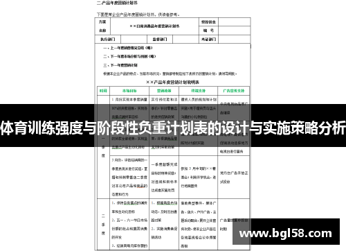 体育训练强度与阶段性负重计划表的设计与实施策略分析